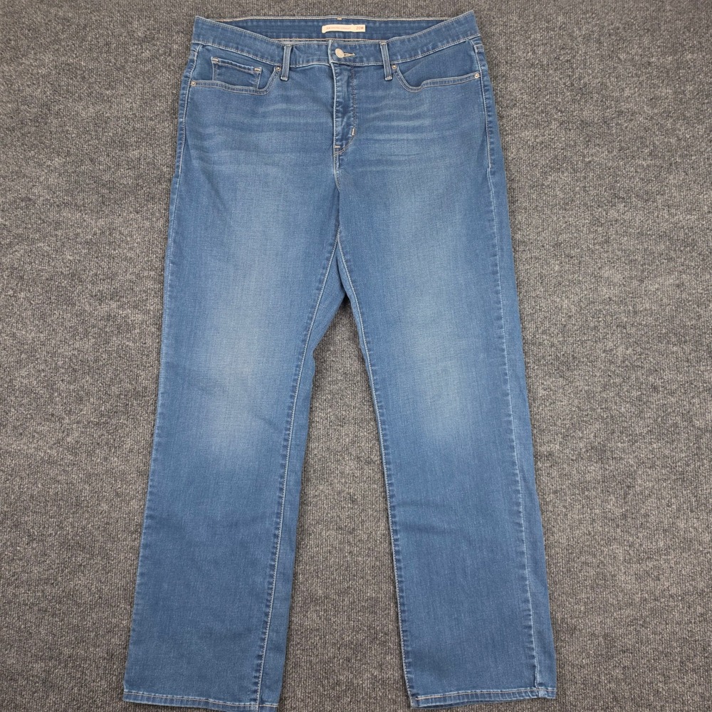 Levis 314 Shaping Straight Leg Jeans Women's 20W Med Wash Denim Blue High Rise